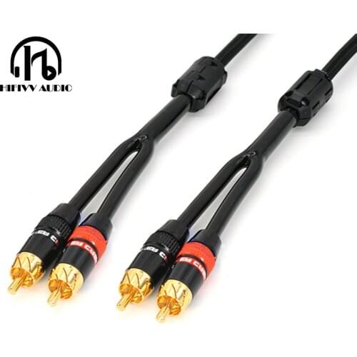 Curved plug RCA cable for CD audio power amplifier cable and audio speaker of TV MP3 PALYER