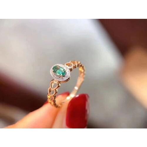 Natural Deep Green Emerald Ring for Women Anniversary 3x5mm Fine Jewelry High Quality Low Price with Certificate S925 Silver
