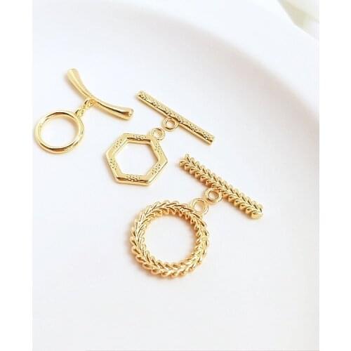 14K Gold Color Brass O Toggle Clasps OT Bracelet Toggle Clasps Diy Accessories Jewelry Making Supplies