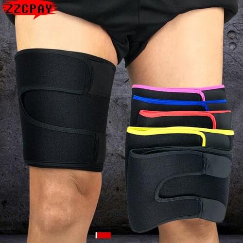 1Pcs Adjustable Thigh Guard Protector Support Fitness Leggings Leg Support Sports Legwarmers Thighs Legguards Football Ride Leg