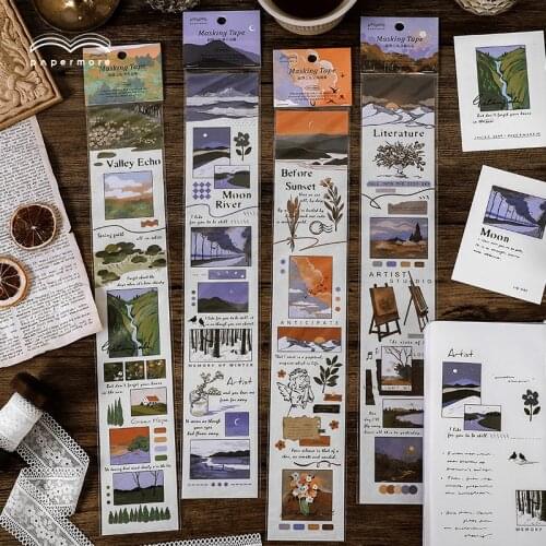 Mountains Country Road Washi Masking Tape Stickers Scrapbooking Stationery Decorative Long Strip Paper Tape