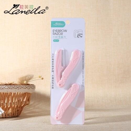Fashion Eyebrow Knife Folding Eyebrow Scraper ti mei dao Stainless Steel Material Blades A0819
