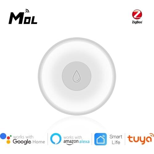 MOL Tuya Smart Zigbee Water Leak Sensor Wireless Flooding Detector Water Leakage Detector Zigbee Smart Home Automation Security