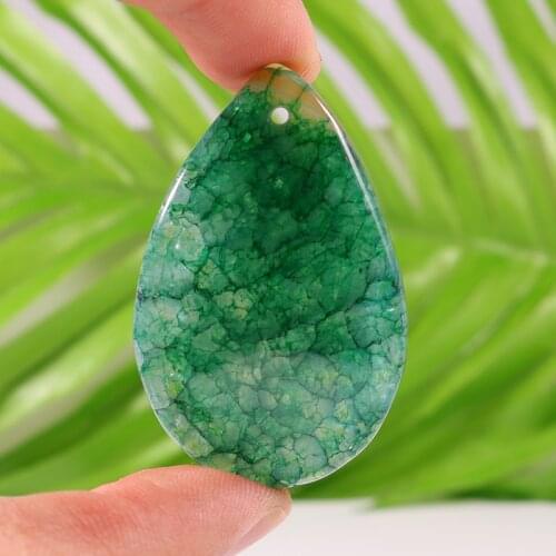 Natural 2021 Trendy Green Crystal Agates Multiple Size Shape Pendant Stone 1Pcs Charms For Jewelry Making