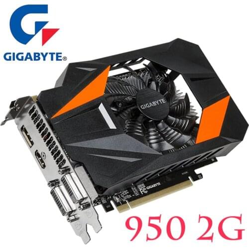 Original GIGABYTE GTX950 2GB Video Cards 128Bit GDDR5 Graphics Cards for nVIDIA VGA Cards Geforce GTX 950 950-2G GTX 750 Ti Used