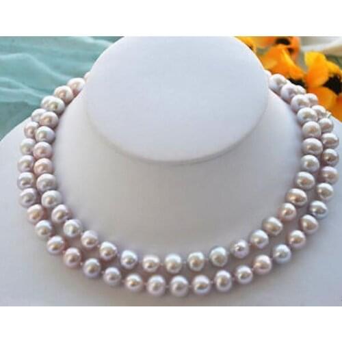 Jewelry Pearl Necklace NEW female gift 7-8mm natural fresh water cultured akoya pearl necklace 32inch Free Shipping