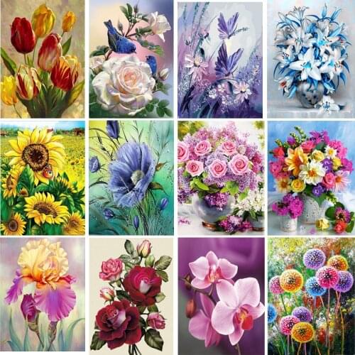 FULL Mosaic Pattern 5D DIY Square Diamond Art Embroidery Home Decoration Flower Diamond Painting Cross Stitch New Year Gift