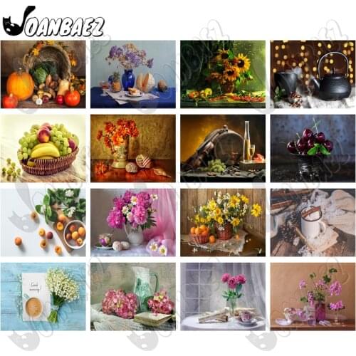 Simple Fruit 5Ddiy Diamond Painting Cherries Flower Teapot Square Diamond Inlaid Art Home Room Wall Decoration Accessories Gift