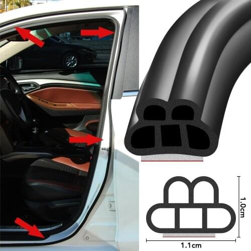 5M Rubber Car Door Edge Sound Proof Noise Seal Strip for Volkswagen VW Jetta MK5 6 Golf 4 5 6 7 CC Tiguan Passat B5 B6 b7 Polo