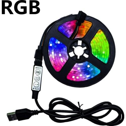 LED Strip Light Flexible Lamp Tape Diode SMD 2835 DC5V 1M 2M 3M 4M 5M Desk Screen TV Background Lighting USB Cable 3 Key Control