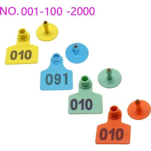 Pig ear signage No. 001-2000 Copper head earrings Pig equipment Animal Identification cards Free shipping
