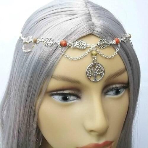 Pagan Tree of Life Circlet Wicca Tree & Leaf Headpiece Autumn Jasper Wiccan Headdress Woodland Circlet