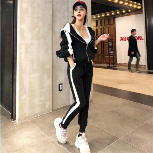 Tracksuit women female set 2 pieces pants 2019 fashion track sweat suits women joggers suit womens two piece sets 2019 FF1471 X