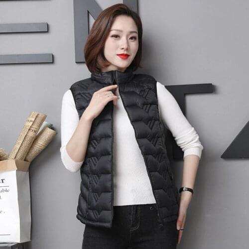 Woman Jacket Vest Womens Autumn and Winter Light down Cotton Vest Large Size Short Coat Chaleco Mujer