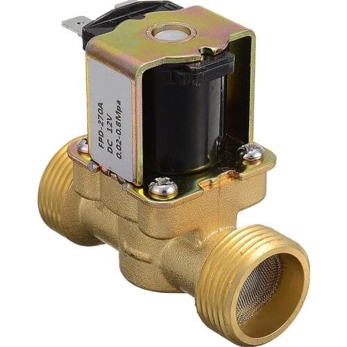 1Pcs Brass DC 12V Solenoid Valve Electric Water Valve N/C Water Control Valve Solenoid Valve Switch Normally Closed 3/4