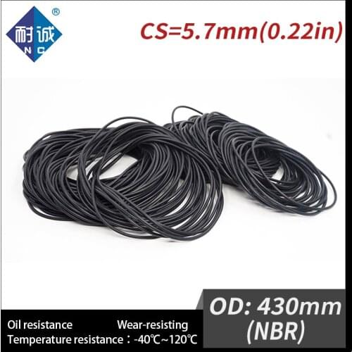 1PCS/lot Rubber Black NBR CS5.7mm OD430mm O Ring Gasket Oil resistant waterproof