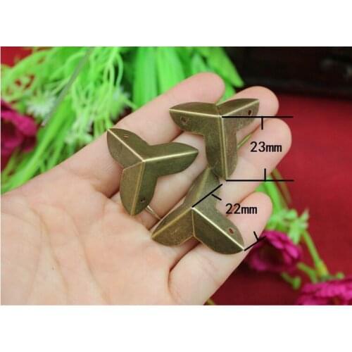 100pcs\3 side 22mm long, antique jewelry box Wrap angle quadrilateral protection angle angle iron purses Muhe four corners code