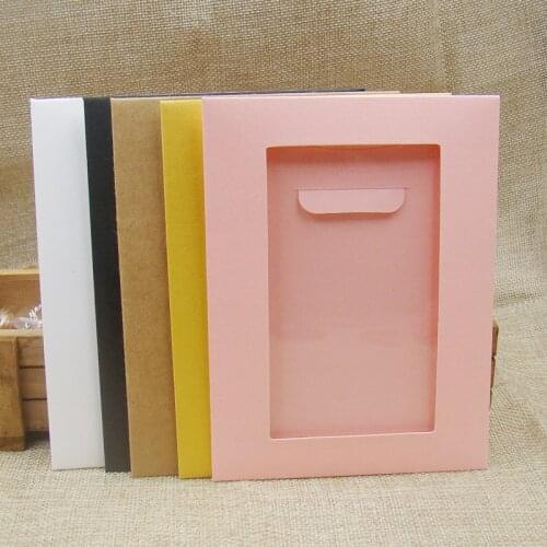 20PCS pink/white/black /kraft/beige/yellow color candy bag box paper cardboard jewelry packing bags for necklace/pendant display