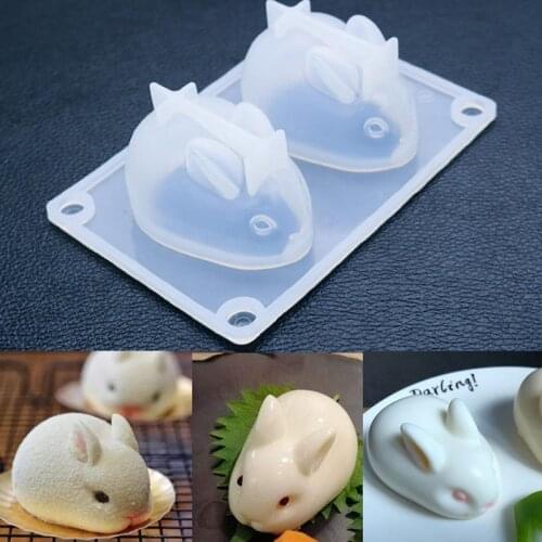 3D Homemade Rabbit Mold High Flexible Silicone Mousse Dessert Jelly Baking Candy Chocolate Ice Cream Mold Kitchen Bakeware Tool