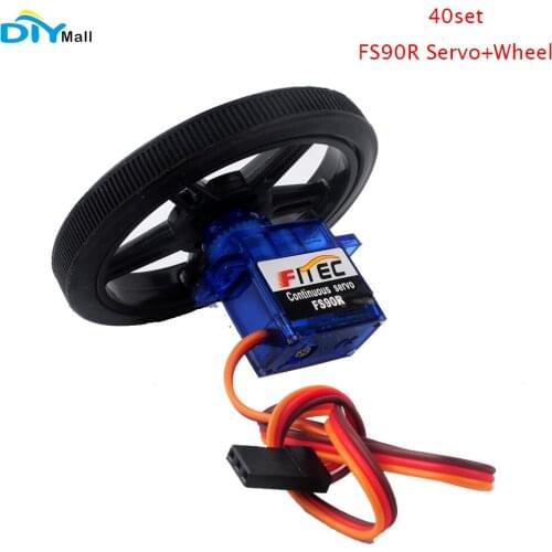 40set Feetech FS90R 360 Degree Continuous Rotation Micro RC Servo 6V 1.5KG with Wheel DIYmall