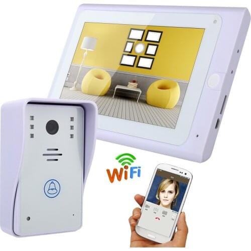 720P 7" TFT Wired / Wireless Wifi IP Video Door Phone Doorbell Intercom System with 1000TVL IR-CUT Wired Camera Night Vision
