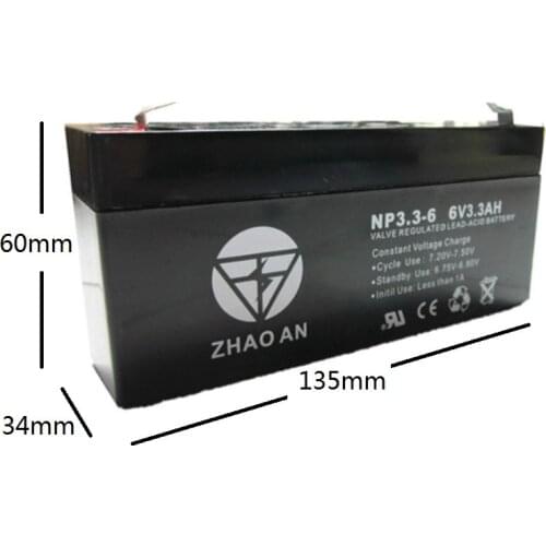 6V 3.3AH Battery 6V3.3AH for Children Electric Toy Car Baby Carrier UPS Backup Desk Light Lead-acid Rechargeable Accumulator