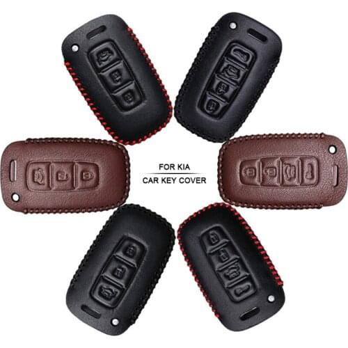 Car Accessories Key Cover Case For Kia Rio K2 Ceed Soul Sorento Spectra Carens Hand-woven Smoky Grey Metal Keyring Keychain