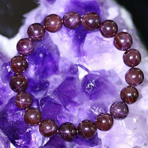 Natural Red Garnet Star Light Round Beads Bracelet Crystal Gemstone Bracelets For Women Men 7mm 8mm 9mm 10mm 11mm AAAAA