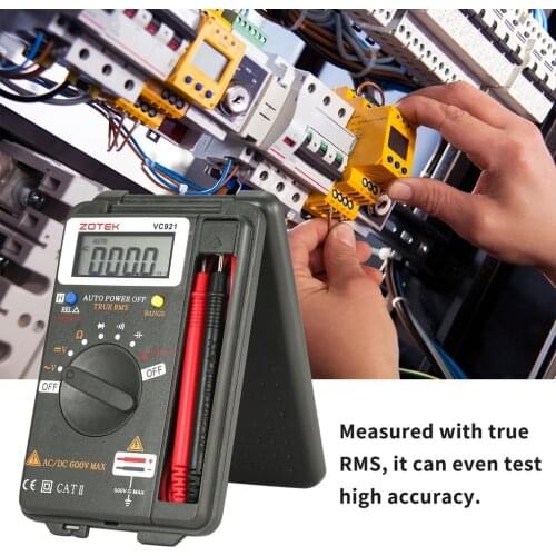 ZOTEK VC921 4000 Counts LCD Digital Multimeter DC/AC Voltage Ohm Capacitance Diode Continuity Meter Tester Pocket Auto range
