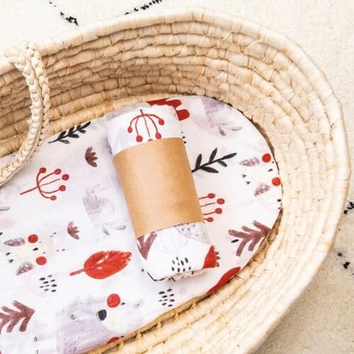 120x120cm Baby Muslin Pure Cotton Receiving Blanket Infants Printed Swaddling Wrap Sleepsack Towel Stroller Cover for Newborn