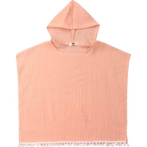 Toddler Kids Baby Girl Long Cape Dress Hooded Tassel Cloak Poncho Jumper Clothes 6M-4Y Wearing a hat Collar Loose Fashion