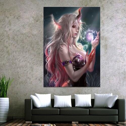 Home Decor Canvas Blood snow dragon Game 1 Piece Anime Sexy Girl Art Poster Prints Picture Wall Decoration Painting Wholesale