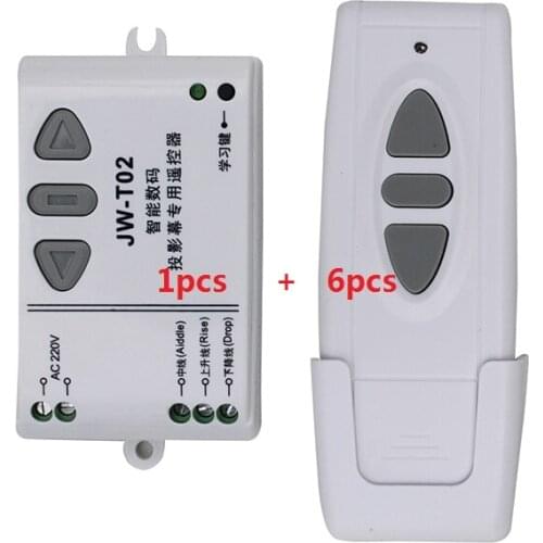 110V-250V wireless projection screen remote control switch projection curtain remote control switch @ 1x Receiver+6X Transmitter
