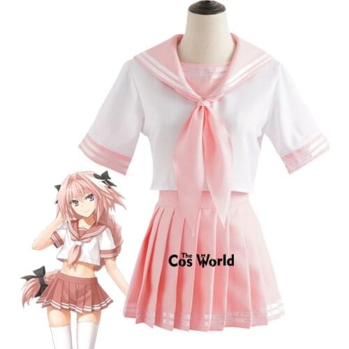 FGO Fate Grand Order Astolfo Agartha Sailor Suit School Uniform Students Cloth Tops Skirts Anime Games Cosplay Costumes