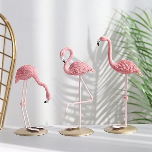 Nordic Style Flamingo Figurine Home Decoration Fairy Garden Livingroom Office Wedding Party Ornament Home Decor Accessories