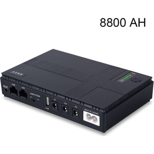 5V, 9V, 12V, 15, 24V Uninterruptible Power Supply Mini UPS Battery Backup for WiFi, Router, Modem, Security Camera