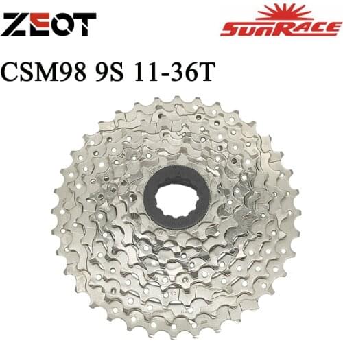 SunRace Cassete 9 Velocidade CSM98 9 Speed 11-36T Wide Ratio Bicycle Cassette 9S 9V Mountain Cassete Compatible Shimano Sram