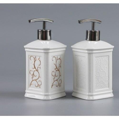 European-style Ceramic High-end Hand Sanitizer Bottle Creative Packaging Shower Gel Bottle Lotion Packaging Bathroom Decoration