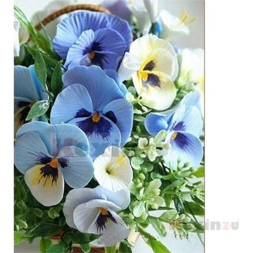 Kexinzu Full 5D DIY Square/Round Drill Diamond Painting "Flower" 3d Diamond Embroidery Mosaic Cross Stitch Decor Gift K6D54