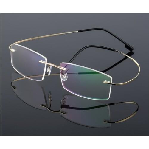 New fashion ultra-light rimless Optical frame men women Titanium Alloy eyeglasses frame Myopia Prescription glasses frames