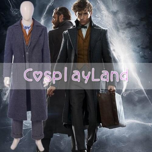 Fantastic Beast The Crimes of Grindelwald Newt Scamander Cosplay Costume Halloween Costumes For Men Full Set Suit Custom Made