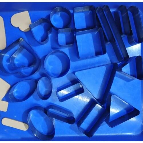 Leather craft template cutter 20pcs/lot round rectangle label die cutting knife mould leather hole punches tool deri el aletleri