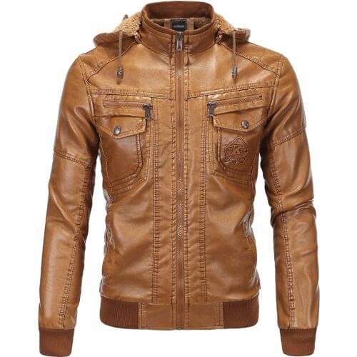 Fashion Mens Vintage Thickening PU Leather Jacket Men Motorcycle Autumn Winter Designer Famous Brand Male Slim Fit Warm Coat