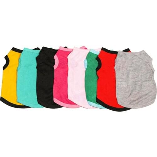 Summer Pet Dog Cat T-shirt Solid Color Dog Vest Breathable Clothing Cat Vest Shirt Pet Accessories