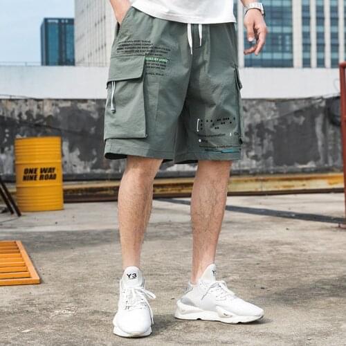 2021 new summer quality casual mens straight loose shorts trend letters casual comfortable breathable fashion five-point pants