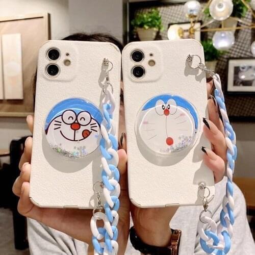 For Samsung Galaxy A01Core 02s 11 10s 12 30 21s 50 31 32 42 51 52 72 Quicksand Soft TPU Lambskin Shockproof Case with Bracelet