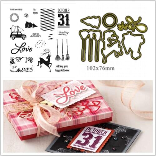Christmas Elk Metal Cutting Die And Stamp Set For DIY Scrapbooking Album Paper Card Handmade Decoration Craft Template