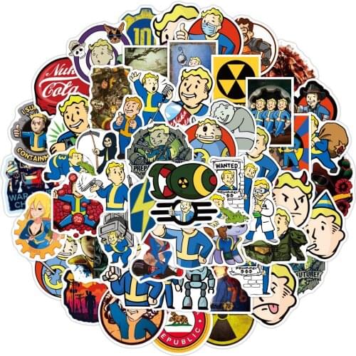 10/30/50PCS Fallout Game Cartoon Graffiti Stickers Travel Skateboard Guitar Phone Waterproof DIY Cool Decals Sticker Kid Toy