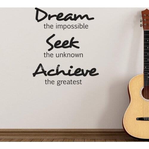 Dream Seek Achieve Wall Sticker Vinyl Wall Decor Inspirational Quote Lettering Wall Decal For Living Room fine Wallpaper LL541