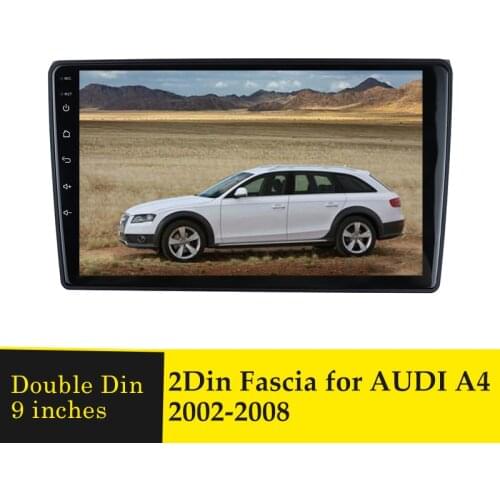 9 Inches Double Din Plastic Fascia Frame For Audi A4 2002-2008 Car Radio Panel Navigation GPS DVD Player Adapter Dashboard Bezel